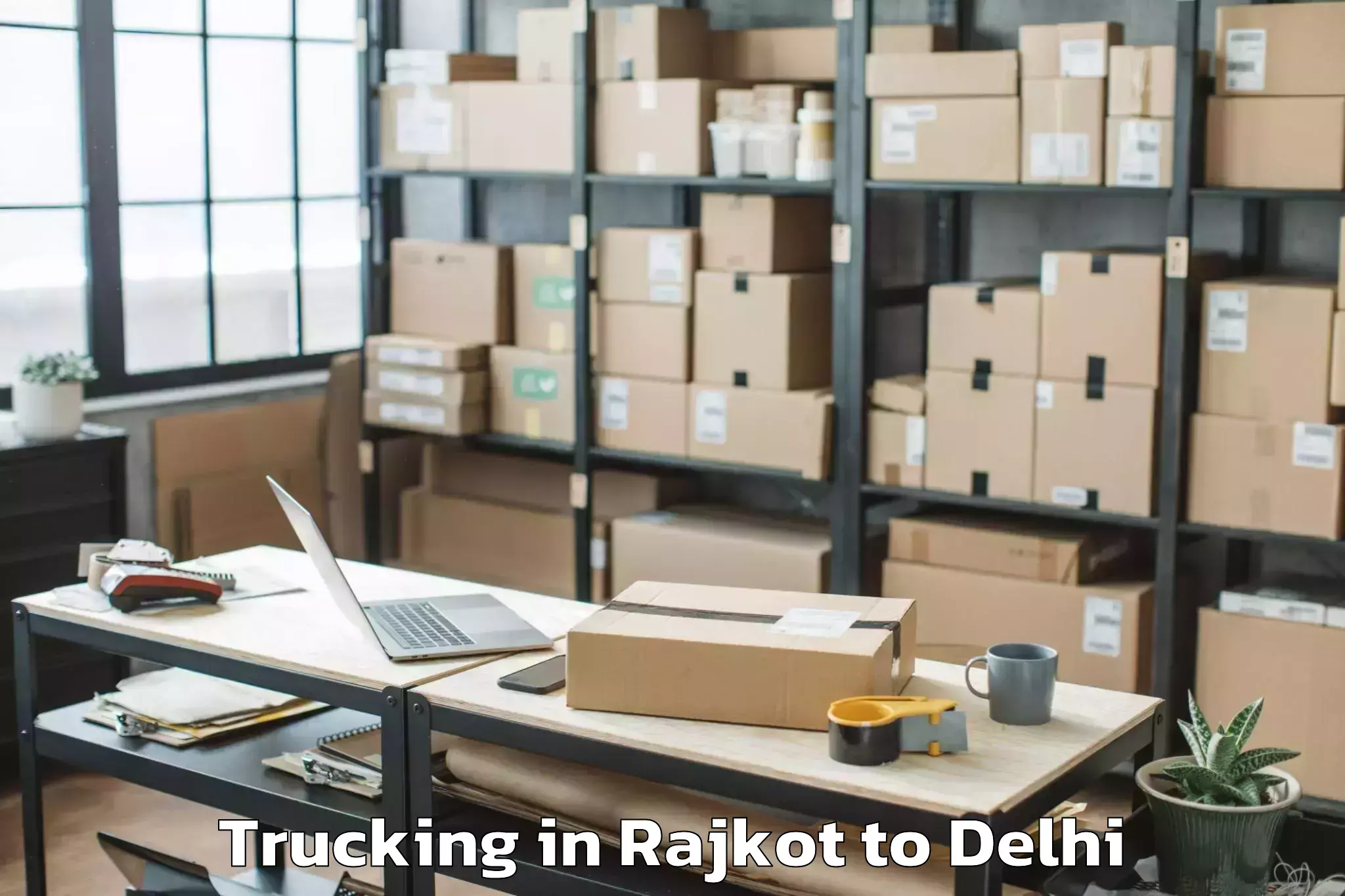 Easy Rajkot to Mgf Metropolitan Mall Delhi Trucking Booking